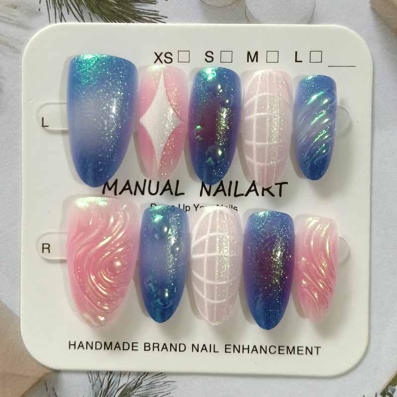 3D Printing Nails - 10 szt. Błyszczące paznokcie sztuczne typu