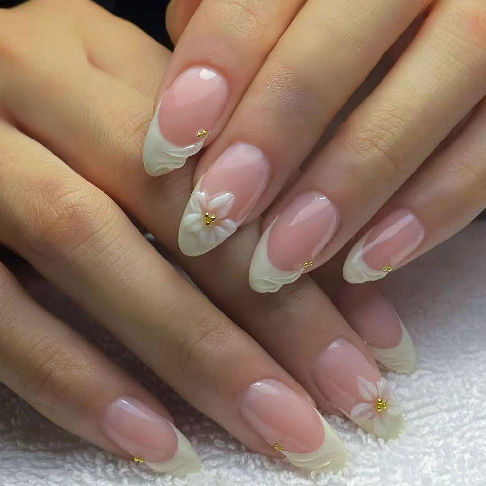 3D Printing Nails - 24 szt. migdałowe paznokcie żelowe 3D