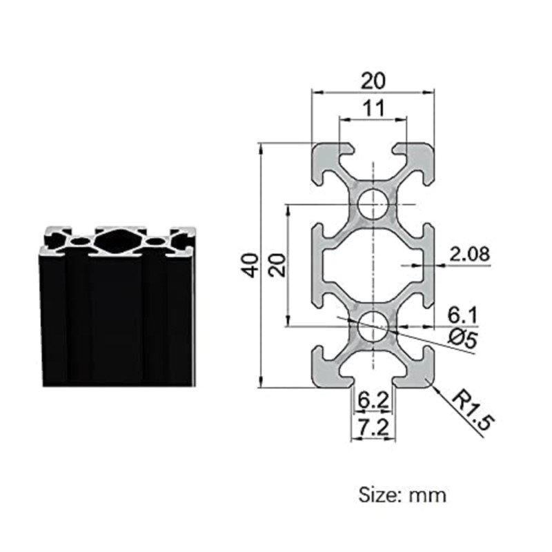 1 sztuk czarny 2040 t-slot eur – V Slot Aluminum Extrusion recenzja i cena